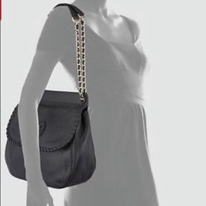 Tory Burch Marion Black Leather Shoulder Bag